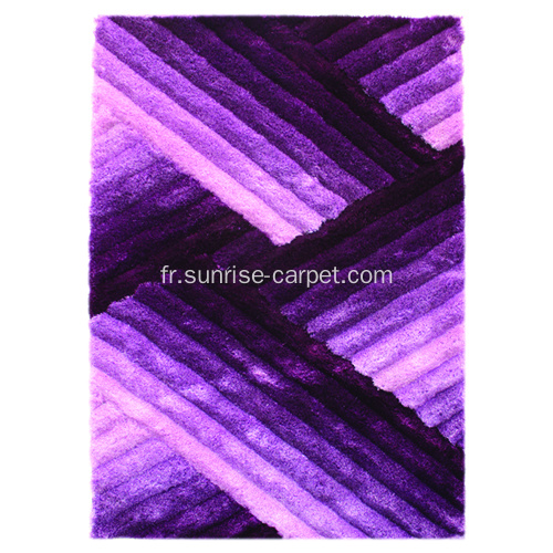 Polyester avec tapis Shaggy 3D couleur pourpre